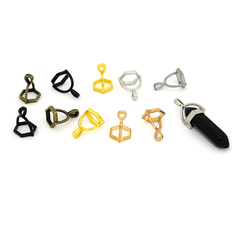 Jewelry Making Pins - 20Pcs Hexagonal Gemstone Cap Natural Stone
