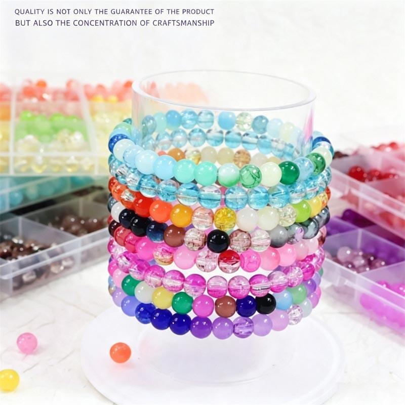 Glass Beads 24Colors 6mm Brace - Jewelry Making Tool Kit recension och pris