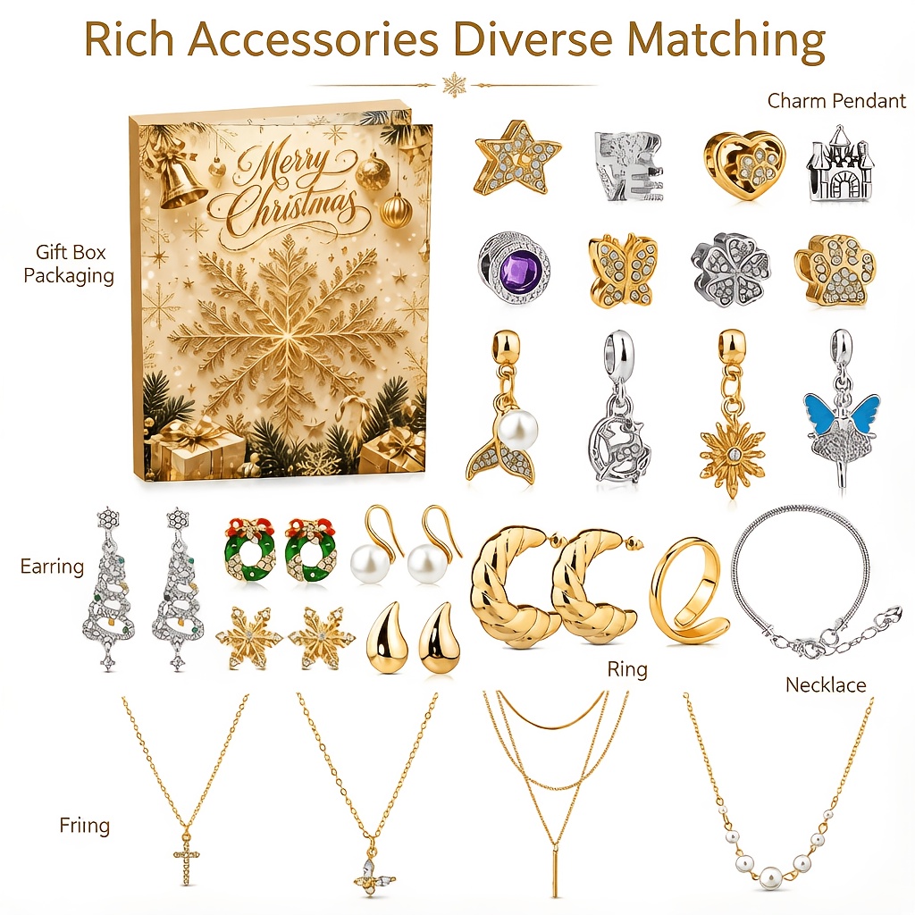24Pcs Advent Calendar DIY Meta - Jewelry Making Advent Calendar recension och pris