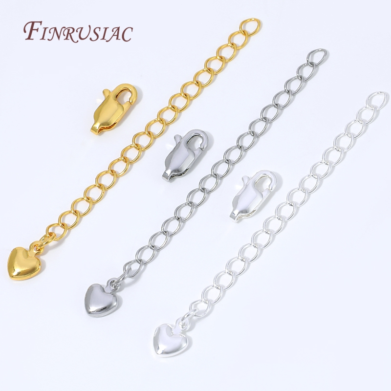 18K Gold Silver Plated Extensi - Lobster Clasp Silver recension och pris